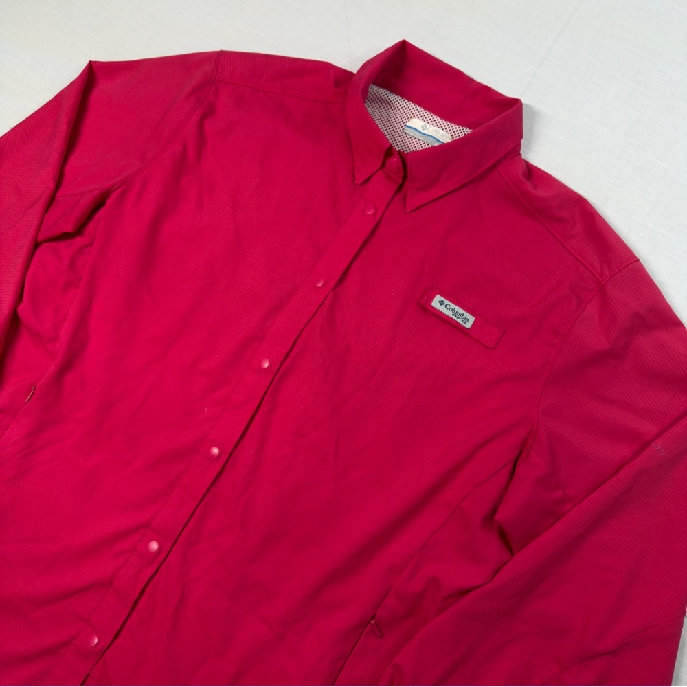 Women's Columba PFG Vented Fishing Shirt Size XL Roll-Tab Sleeves Snaps Pink - Picture 3 of 13